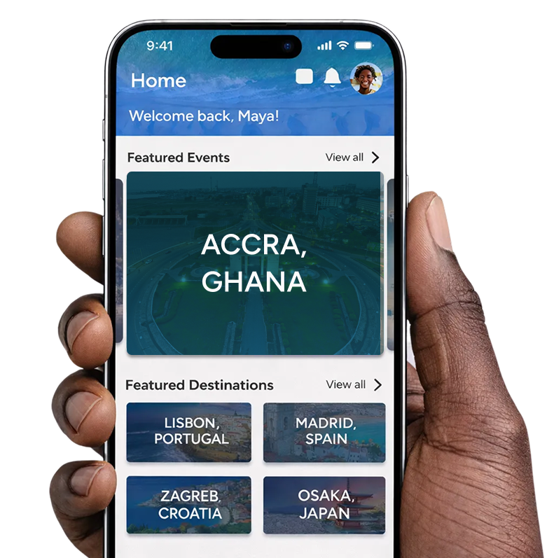 Travel Noire app on phone