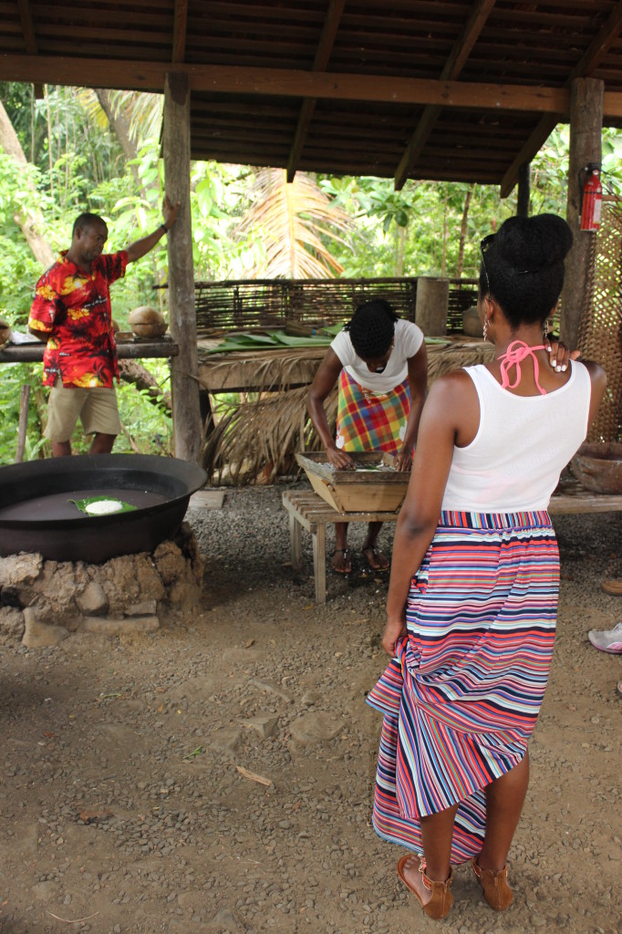 Making Cassava Bread in St. Lucia